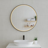 Circa Round 800mm Frontlit LED Framed Mirror with Demister, Matte Black Frame