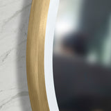 Circa Round 600mm Frontlit LED Framed Mirror with Demister, Brushed Brass (Gold) Frame