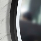 Circa Round 1000mm Frontlit LED Framed Mirror with Demister, Matte Black Frame