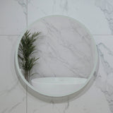 Circa Round 600mm Frontlit and Backlit LED Frameless Mirror with Frosted Glass Border and Demister