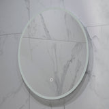 Circa Round 600mm Frontlit and Backlit LED Frameless Mirror with Frosted Glass Border and Demister
