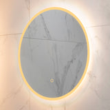 Circa Round 600mm Frontlit and Backlit LED Frameless Mirror with Frosted Glass Border and Demister