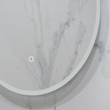 Circa Round 600mm Frontlit and Backlit LED Frameless Mirror with Frosted Glass Border and Demister