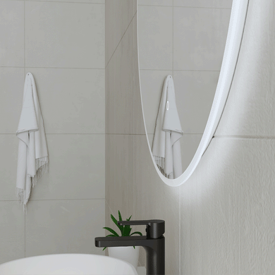 Circa Round 800mm Frontlit and Backlit LED Frameless Mirror with Frosted Glass Border and Demister