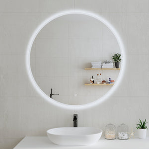 Circa Round 1000mm LED Mirror with Frosted Glass Border and Demister