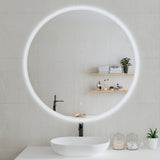 *Clearance* Circa Round 1100mm LED Mirror with Frosted Glass Border and Demister