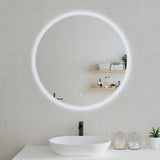 Circa Round 900mm Frontlit and Backlit LED Frameless Mirror with Frosted Glass Border and Demister *Clearance Stock*