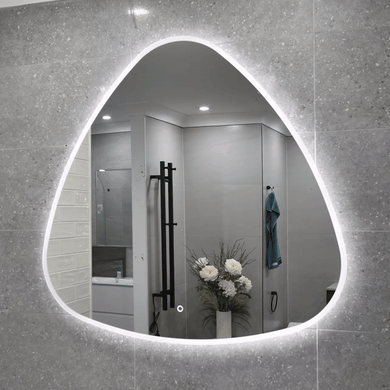 *Clearance* Pearla Drop 1000mm Frontlit and Backlit LED Frameless Mirror with Frosted Glass Border and Demister