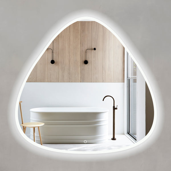 Pearla Drop 1000mm LED Mirror with Frosted Glass Border and Demister
