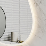 Delphi Egg 800mm LED Mirror with Frosted Glass Border and Demister