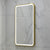 Retti Rectangular 450mm x 750mm Frontlit LED Framed Mirror with Demister, Brushed Brass (Gold) Frame
