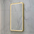 Retti Rectangular 450mm x 750mm Frontlit LED Framed Mirror with Demister, Brushed Brass (Gold) Frame