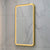 Retti Rectangular 450mm x 750mm Frontlit LED Framed Mirror with Demister, Brushed Brass (Gold) Frame