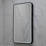 Retti Rectangular 450mm x 750mm Frontlit LED Framed Mirror with Demister, Matte Black Frame