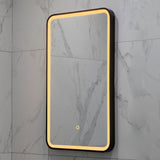 Retti Rectangular 450mm x 750mm Frontlit LED Framed Mirror with Demister, Matte Black Frame