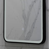 Retti Rectangular 450mm x 750mm Frontlit LED Framed Mirror with Demister, Matte Black Frame