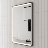 Retti Rectangular Frontlit LED Mirror with Matte Black Frame and Demister | 5 sizes available, from 450mm to 1500mm |