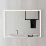 Retti Rectangular 1200mm x 900mm Frontlit LED Framed Mirror with Demister, Matte White Frame