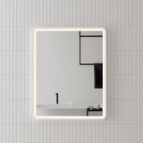 Retti Rectangular 600mm x 750mm Frontlit LED Framed Mirror with Demister, Matte White Frame *Clearance Stock*