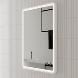 Retti Rectangular Frontlit LED Mirror with Matte White Frame and Demister | 5 sizes available, from 450mm to 1500mm |