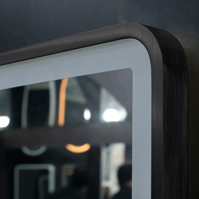 *Clearance* Retti Rectangular 1200mm x 900mm Frontlit LED Framed Mirror with Demister, Matte Black Frame