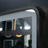 Retti Rectangular 600mm x 750mm Frontlit LED Framed Mirror with Demister, Matte Black Frame