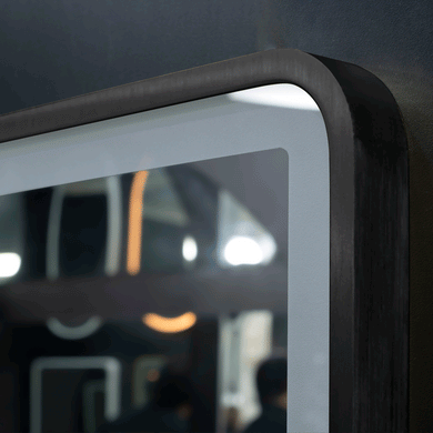 *Clearance* Retti Rectangular 600mm x 750mm Frontlit LED Framed Mirror with Demister, Matte Black Frame