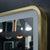 Retti Rectangular 450mm x 750mm Frontlit LED Mirror with Brushed Brass (Gold) Frame and Demister
