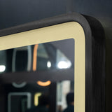 Retti Rectangular 1500mm x 900mm Frontlit LED Framed Mirror with Demister, Matte Black Frame