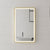 *Clearance* Retti Rectangular 450mm x 750mm Frontlit LED Framed Mirror with Demister, Brushed Brass (Gold) Frame