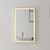 Retti Rectangular 450mm x 750mm Frontlit LED Mirror with Brushed Brass (Gold) Frame and Demister