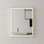 Retti Rectangular 600mm x 750mm Frontlit LED Mirror with Brushed Brass (Gold) Frame and Demister