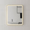 Retti Rectangular 600mm x 750mm Frontlit LED Mirror with Brushed Brass (Gold) Frame and Demister