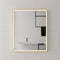 Retti Rectangular 750mm x 900mm Frontlit LED Mirror with Brushed Brass (Gold) Frame and Demister