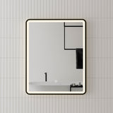 Retti Rectangular 600mm x 750mm Frontlit LED Framed Mirror with Demister, Matte Black Frame