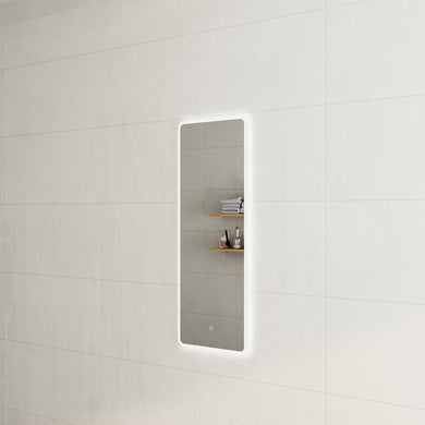 Retti Rectangular 450mm x 1200mm Frontlit and Backlit LED Frameless Mirror with Frosted Glass Border and Demister