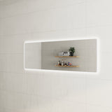 Retti Rectangular 1800mm x 600mm Frontlit and Backlit LED Frameless Mirror with Frosted Glass Border and Demister