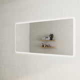 Retti Rectangular 2000mm x 900mm Frontlit and Backlit LED Frameless Mirror with Frosted Glass Border and Demister