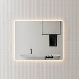 Retti Rectangular 1100mm x 900mm LED Mirror with Frosted Glass Border and Demister