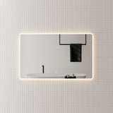 Retti Rectangular 1200mm x 750mm Frontlit and Backlit LED Frameless Mirror with Frosted Glass Border and Demister