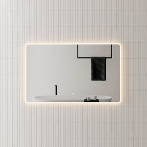 Retti Rectangular 1200mm x 750mm LED Mirror with Frosted Glass Border and Demister