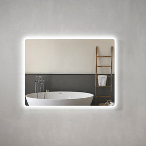 Retti Rectangular 1200mm x 900mm LED Mirror with Frosted Glass Border and Demister