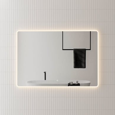 *Clearance* Retti Rectangular 1300mm x 900mm Frontlit and Backlit LED Frameless Mirror with Frosted Glass Border and Demister