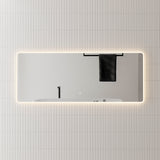 Retti Rectangular 1500mm x 600mm Frontlit and Backlit LED Frameless Mirror with Frosted Glass Border and Demister