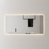 Retti Rectangular 1500mm x 750mm Frontlit and Backlit LED Frameless Mirror with Frosted Glass Border and Demister
