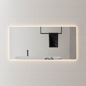 Retti Rectangular 1500mm x 750mm Frontlit and Backlit LED Frameless Mirror with Frosted Glass Border and Demister