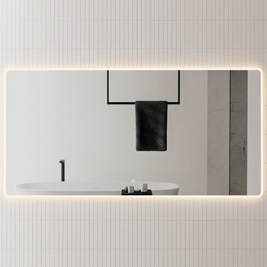 Retti Rectangular 1800mm x 900mm Frontlit and Backlit LED Frameless Mirror with Frosted Glass Border and Demister