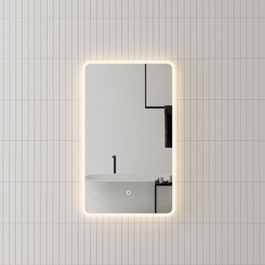 Retti Rectangular 450mm x 750mm LED Mirror with Frosted Glass Border and Demister