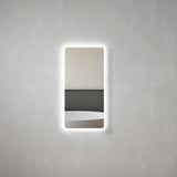 Retti Rectangular 450mm x 900mm LED Mirror with Frosted Glass Border and Demister