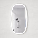 Riri Oblong Frontlit LED Mirror with Matte White Frame and Demister | 2 sizes available, 500mm and 600mm |